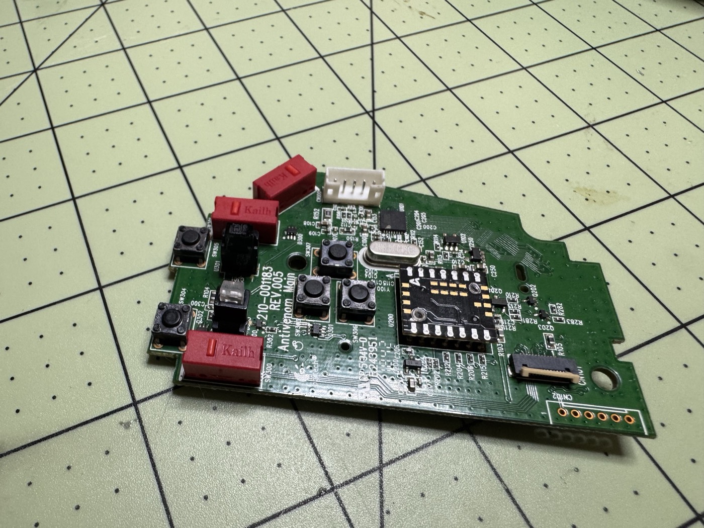 Kailh GM 4.0 Red switches soldered onto the PCB