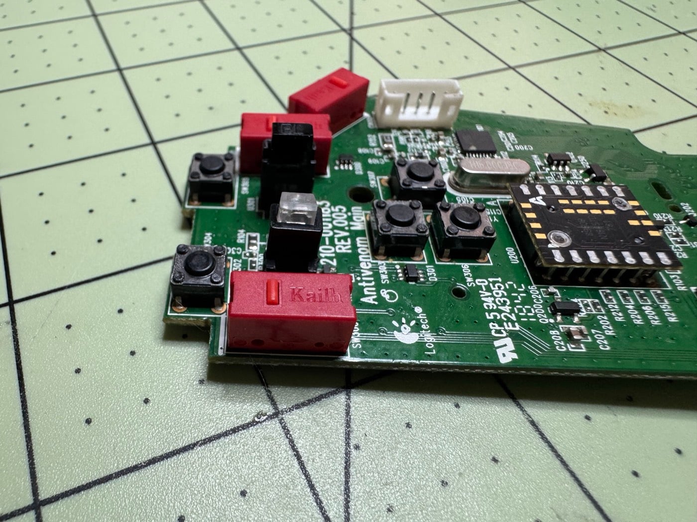Close-up of the Kailh GM 4.0 Red switches